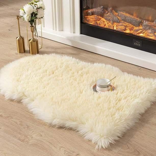 Soft Rug Faux Fur Rug Fluffy Rug Warm Floor Carpet Runner Chair Cover for Home Living Room Bedroom Beerty Bedroom Rug 